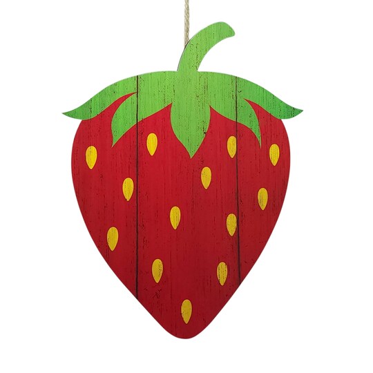 AllThatSparkles; Strawberry Sign for Spring and Summer Door / Wall Decorations, Wreath Accents, and Crafts; Category:Spring Decor Pieces; Image:1